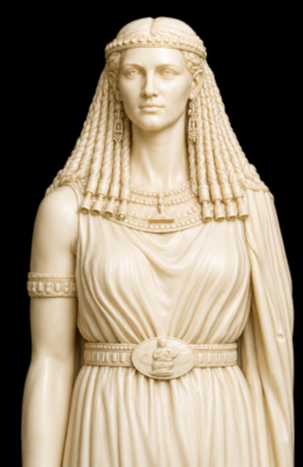 FIGURINE RÉSINE CLÉOPÂTRE IVOIRE | 20CM