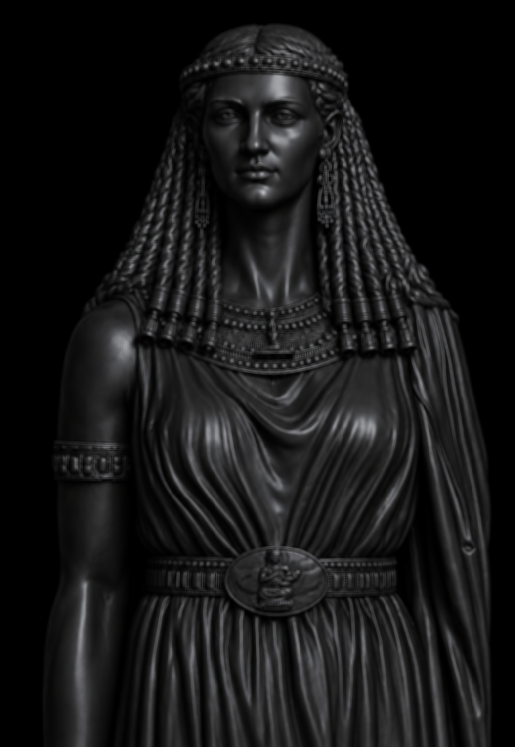 FIGURINE RÉSINE CLÉOPÂTRE NOIRE | 20CM